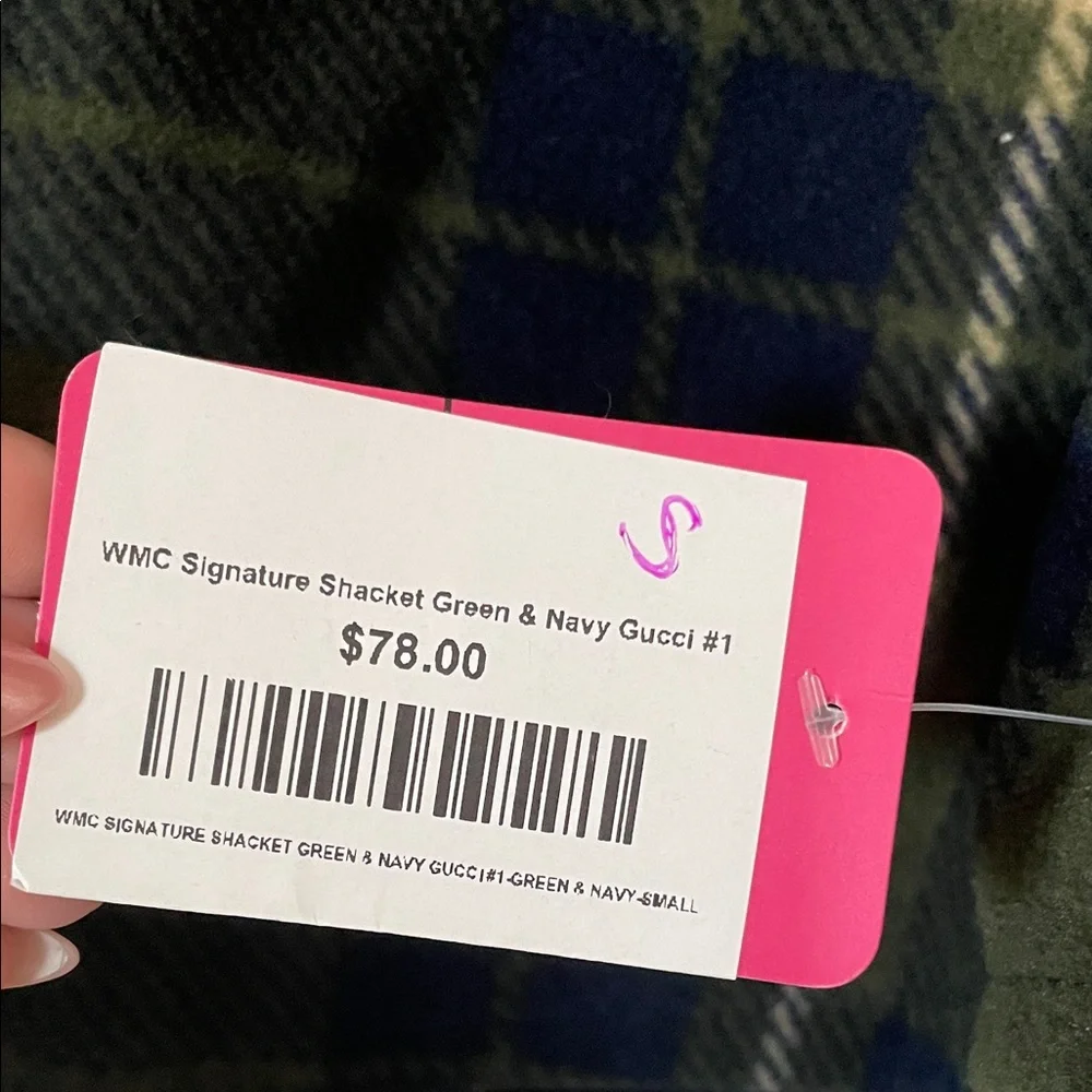 Olive Green / Blue Plaid Shacket - Picture 3 of 11